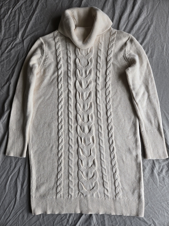 Banana Republic Sweaters - Banana Republic Cream Cable-Knit Turtleneck Sweater Dress Small